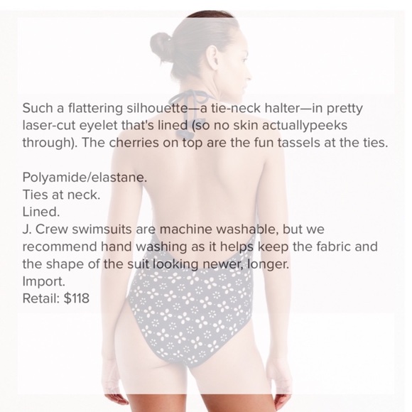 J. Crew laser cut out eyelet swimsuit - Picture 7 of 7